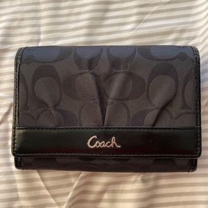 Black monogram coach wallet